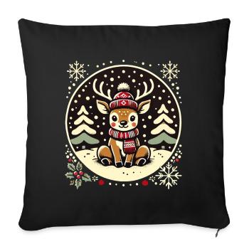 Adorable Vintage Design Christmas - Sofa pillowcase 17,3'' x 17,3'' (45 x 45 cm) - black - Front