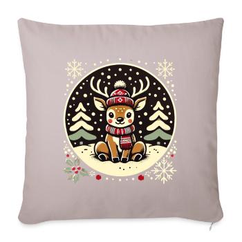 Adorable design vintage Noël - Housse de coussin décorative 45 x 45 cm - taupe clair - Devant
