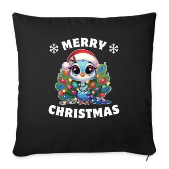 Chapeau de Noël Fées de Noël Paon - Housse de coussin décorative 45 x 45 cm - noir - Devant