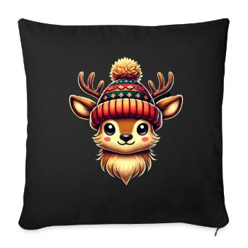 Adorable Vintage Design Christmas - Sofa pillowcase 17,3'' x 17,3'' (45 x 45 cm) - black - Front