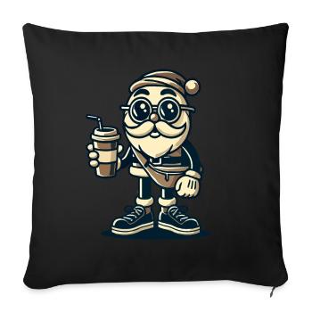 Snob Santa Claus Cool With Drink - Sofa pillowcase 17,3'' x 17,3'' (45 x 45 cm) - black - Front