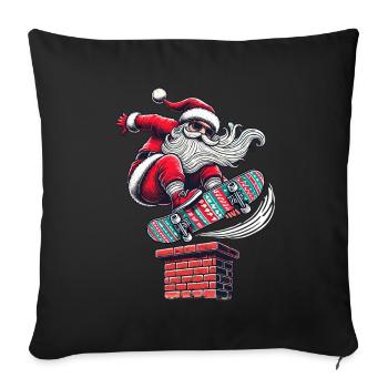 Christmas Santa Skater Style - Sofa pillowcase 17,3'' x 17,3'' (45 x 45 cm) - black - Front