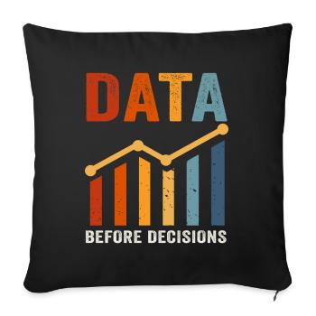 Data Or It Didn't Happen For Student - Sofa pillowcase 17,3'' x 17,3'' (45 x 45 cm) - black - Front