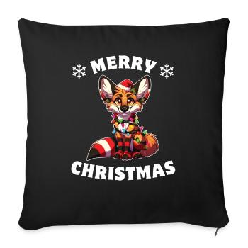 Chapeau de Noël Fées de Noël - Housse de coussin décorative 45 x 45 cm - noir - Devant