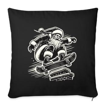 Christmas Santa Skateboard Streetwear Style - Sofa pillowcase 17,3'' x 17,3'' (45 x 45 cm) - black - Front