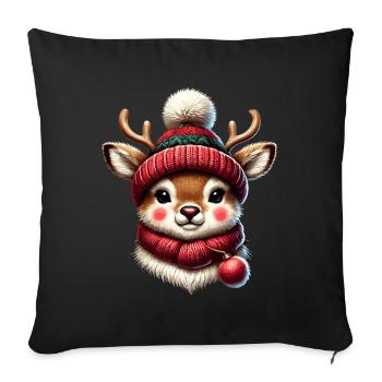 Un design vintage envoûtant pour Noël - Housse de coussin décorative 45 x 45 cm - noir - Devant