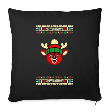 Vintage Design Reindeer Christmas Snow - Sofa pillowcase 17,3'' x 17,3'' (45 x 45 cm) - black - Front