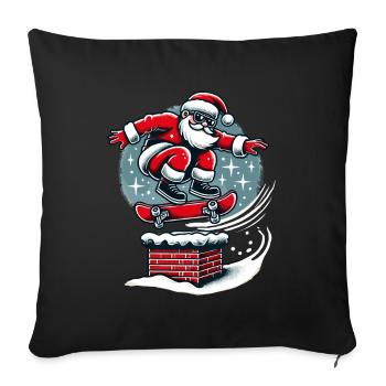 Christmas Santa Skateboarding Style - Sofa pillowcase 17,3'' x 17,3'' (45 x 45 cm) - black - Front