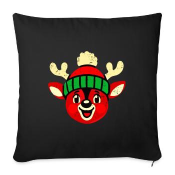 Vintage Christmas Reindeer Design with Snow - Sofa pillowcase 17,3'' x 17,3'' (45 x 45 cm) - black - Front