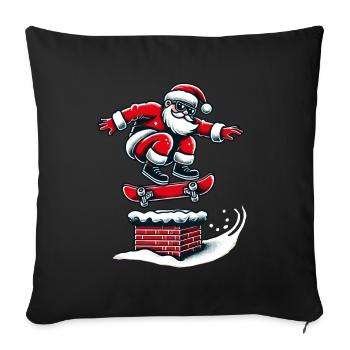 Christmas Skater Santa Streetwear - Sofa pillowcase 17,3'' x 17,3'' (45 x 45 cm) - black - Front