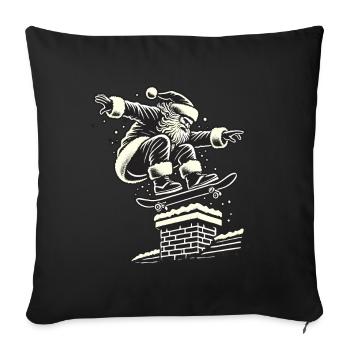 Christmas Skater Santa Streetwear Style - Sofa pillowcase 17,3'' x 17,3'' (45 x 45 cm) - black - Front