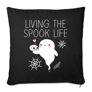 Vivre la vie fantôme Spook Life Appât - Housse de coussin décorative 45 x 45 cm - noir - Devant