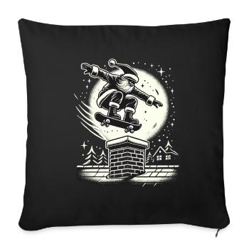 Christmas Skater Santa Streetwear Style - Sofa pillowcase 17,3'' x 17,3'' (45 x 45 cm) - black - Front