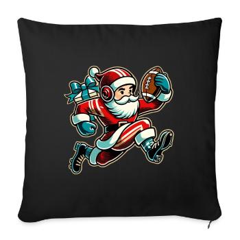 Santa Claus Playing Football - Sofa pillowcase 17,3'' x 17,3'' (45 x 45 cm) - black - Front
