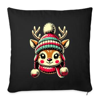 Adorable Vintage Design Christmas - Sofa pillowcase 17,3'' x 17,3'' (45 x 45 cm) - black - Front