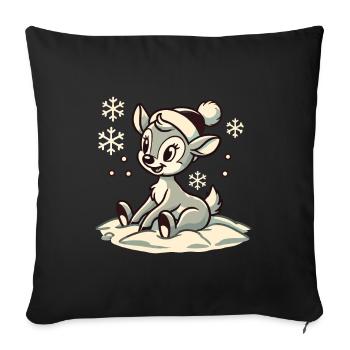Vintage Design Christmas Cute Cute Reindeer - Sofa pillowcase 17,3'' x 17,3'' (45 x 45 cm) - black - Front