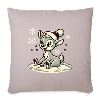 Design vintage Noël mignon mignon renne - Housse de coussin décorative 45 x 45 cm - taupe clair - Devant