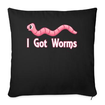 Worm Farmer Vermicompost Cute Men Women - Sofa pillowcase 17,3'' x 17,3'' (45 x 45 cm) - black - Front