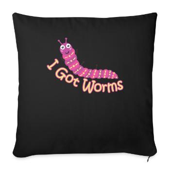 Worm Farmer Vermicompost Cute Men Women - Sofa pillowcase 17,3'' x 17,3'' (45 x 45 cm) - black - Front