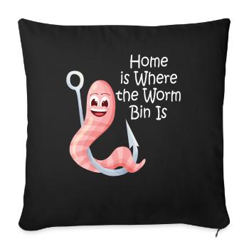 ver fermier vermicompost mignon hommes femmes - Housse de coussin décorative 45 x 45 cm - noir - Devant