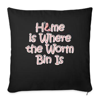ver fermier vermicompost mignon hommes femmes - Housse de coussin décorative 45 x 45 cm - noir - Devant
