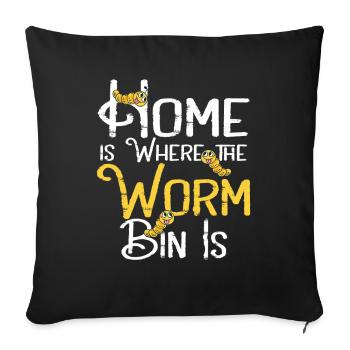 ver fermier vermicompost mignon hommes femmes - Housse de coussin décorative 45 x 45 cm - noir - Devant