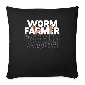 ver fermier vermicompost mignon hommes femmes - Housse de coussin décorative 45 x 45 cm - noir - Devant