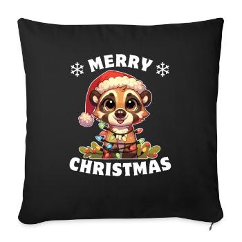 Christmas Hat Christmas Fairy Lights Coati - Sofa pillowcase 17,3'' x 17,3'' (45 x 45 cm) - black - Front