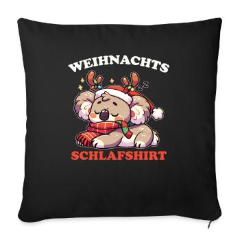 Chemise de nuit de Noël Koala de Noël - Housse de coussin décorative 45 x 45 cm - noir - Devant
