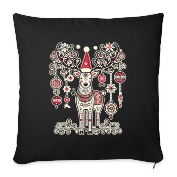 Noël Vintage Renne Magie - Housse de coussin décorative 45 x 45 cm - noir - Devant