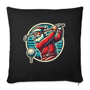 Golf Playing Santa Claus Retro Style - Sofa pillowcase 17,3'' x 17,3'' (45 x 45 cm) - black - Front