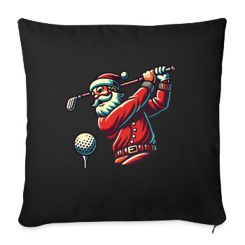 Santa Claus golfing - Sofa pillowcase 17,3'' x 17,3'' (45 x 45 cm) - black - Front