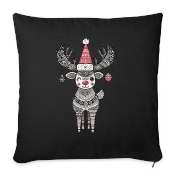 Christmas reindeer magic in vintage style - Sofa pillowcase 17,3'' x 17,3'' (45 x 45 cm) - black - Front