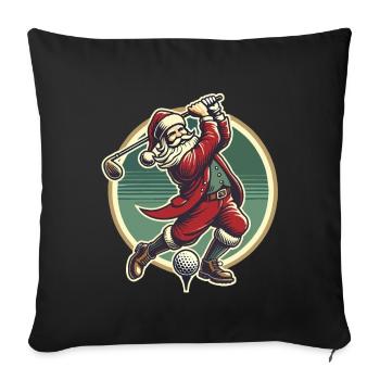Golf Playing Santa Claus Design - Sofa pillowcase 17,3'' x 17,3'' (45 x 45 cm) - black - Front