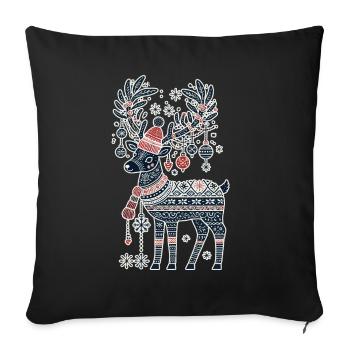 Christmas reindeer magic in the - Sofa pillowcase 17,3'' x 17,3'' (45 x 45 cm) - black - Front