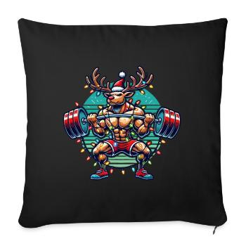 Christmas Bodybuilder Reindeer Muscle Power - Sofa pillowcase 17,3'' x 17,3'' (45 x 45 cm) - black - Front