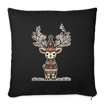 Christmas reindeer magic for festives - Sofa pillowcase 17,3'' x 17,3'' (45 x 45 cm) - black - Front