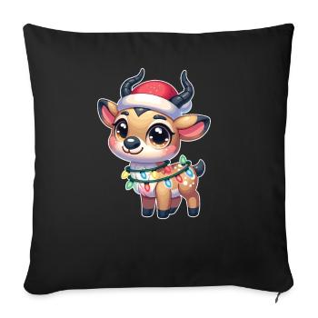 Fées de Noël Saiga Antilope - Housse de coussin décorative 45 x 45 cm - noir - Devant