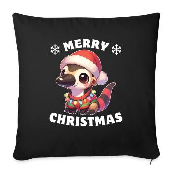 Christmas Hat Christmas Fairy Lights Tamandua - Sofa pillowcase 17,3'' x 17,3'' (45 x 45 cm) - black - Front