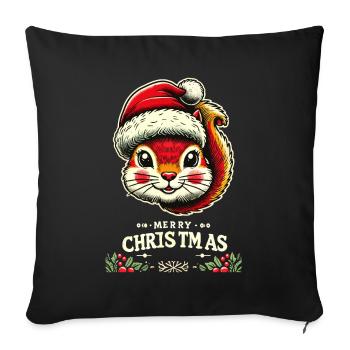 Merry Christmas Nutcracker Squirrel - Sofa pillowcase 17,3'' x 17,3'' (45 x 45 cm) - black - Front