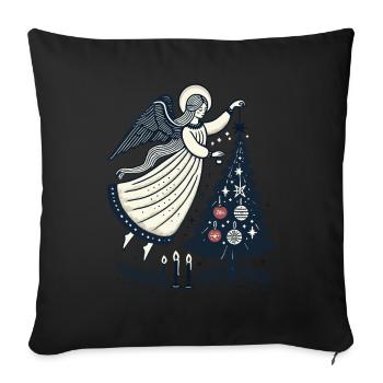 Ornements de Noël Vintage Angel Esthétique - Housse de coussin décorative 45 x 45 cm - noir - Devant