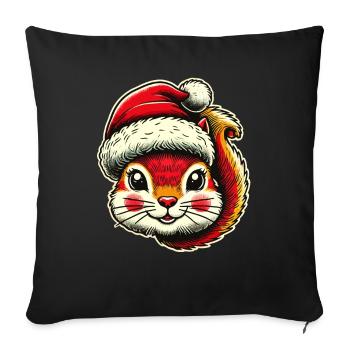Merry Squirrel Christmas - Sofa pillowcase 17,3'' x 17,3'' (45 x 45 cm) - black - Front