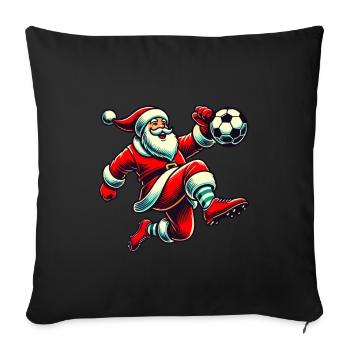 Soccer Playing Santa Claus Fun - Sofa pillowcase 17,3'' x 17,3'' (45 x 45 cm) - black - Front