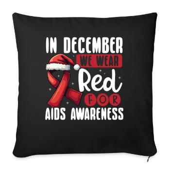 En décembre, nous portons du rouge pour - Housse de coussin décorative 45 x 45 cm - noir - Devant