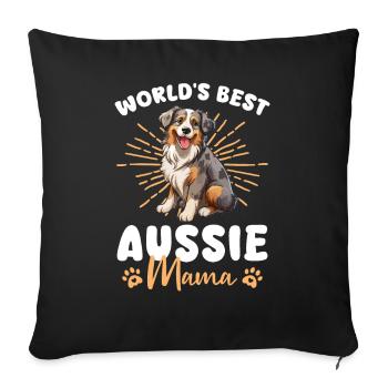 Australian Shepherd Blue Merle Dog Aussie Mom - Sofa pillowcase 17,3'' x 17,3'' (45 x 45 cm) - black - Front