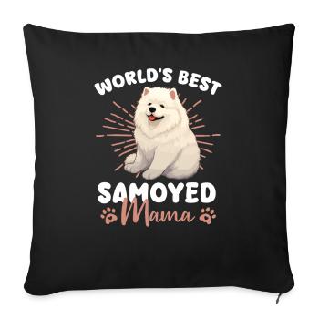 Samoyed Groovy Samoyed Mom - Sofa pillowcase 17,3'' x 17,3'' (45 x 45 cm) - black - Front