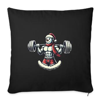 Strong Snowman Weight Lifting Christmas Motif - Sofa pillowcase 17,3'' x 17,3'' (45 x 45 cm) - black - Front