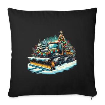 Winter Christmas Snow Removal - Sofa pillowcase 17,3'' x 17,3'' (45 x 45 cm) - black - Front