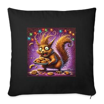 Christmas Stress Funny Mom Squirrel - Sofa pillowcase 17,3'' x 17,3'' (45 x 45 cm) - black - Front