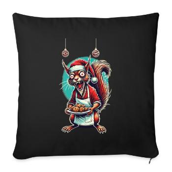 Christmas Stress Funny Mommy Squirrel - Sofa pillowcase 17,3'' x 17,3'' (45 x 45 cm) - black - Front